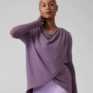 Athleta Purana wrap sweatshirt NWT size xs dark sky violet